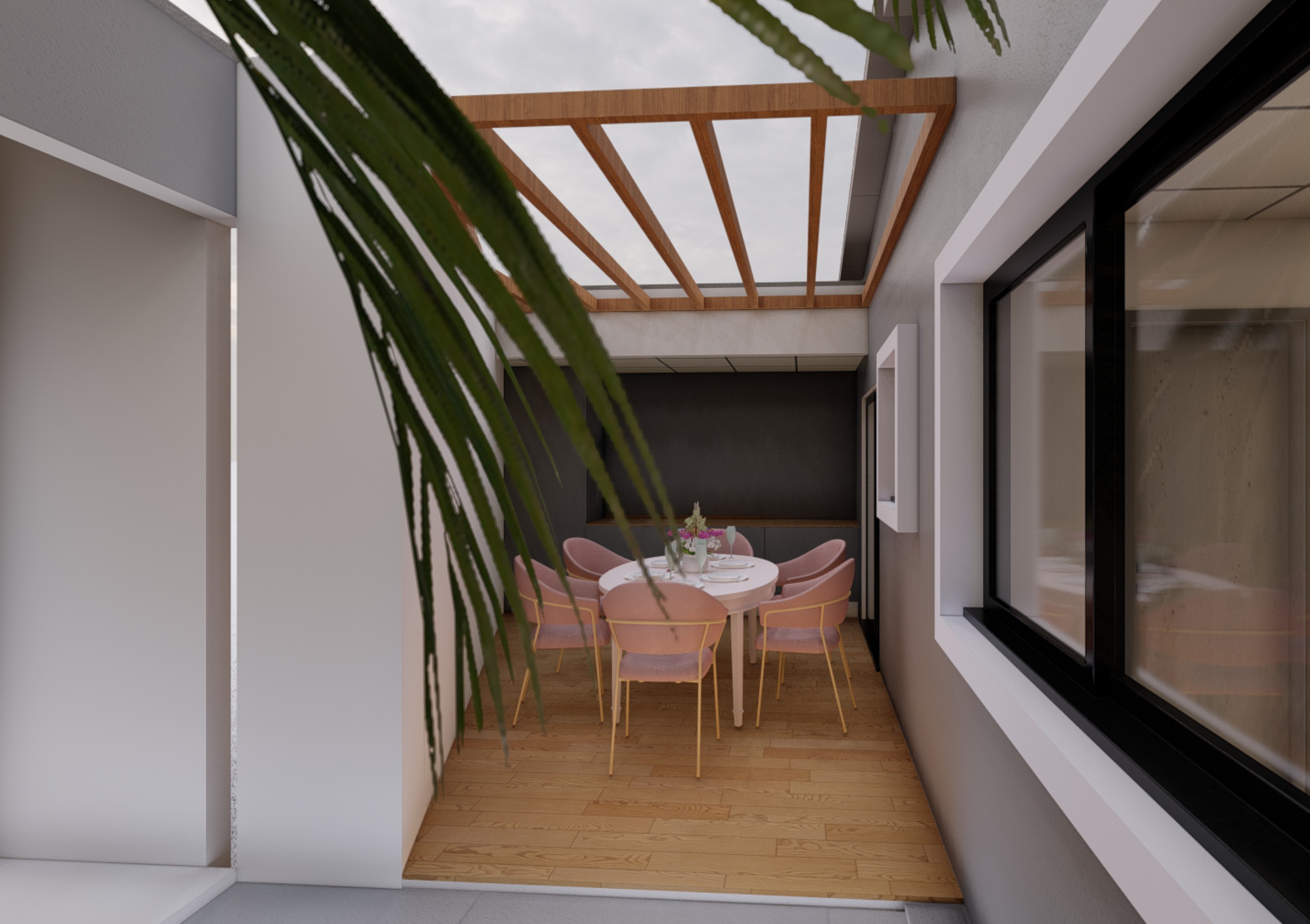 Projeto de construção residencial em andamento